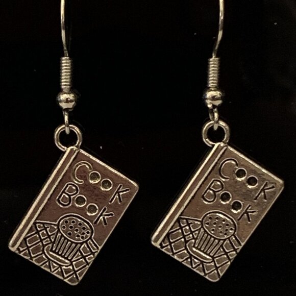 Cooking Earring, Book Earring, Cookbook Earring, Chef Earring, Funny Food - Picture 1 of 4